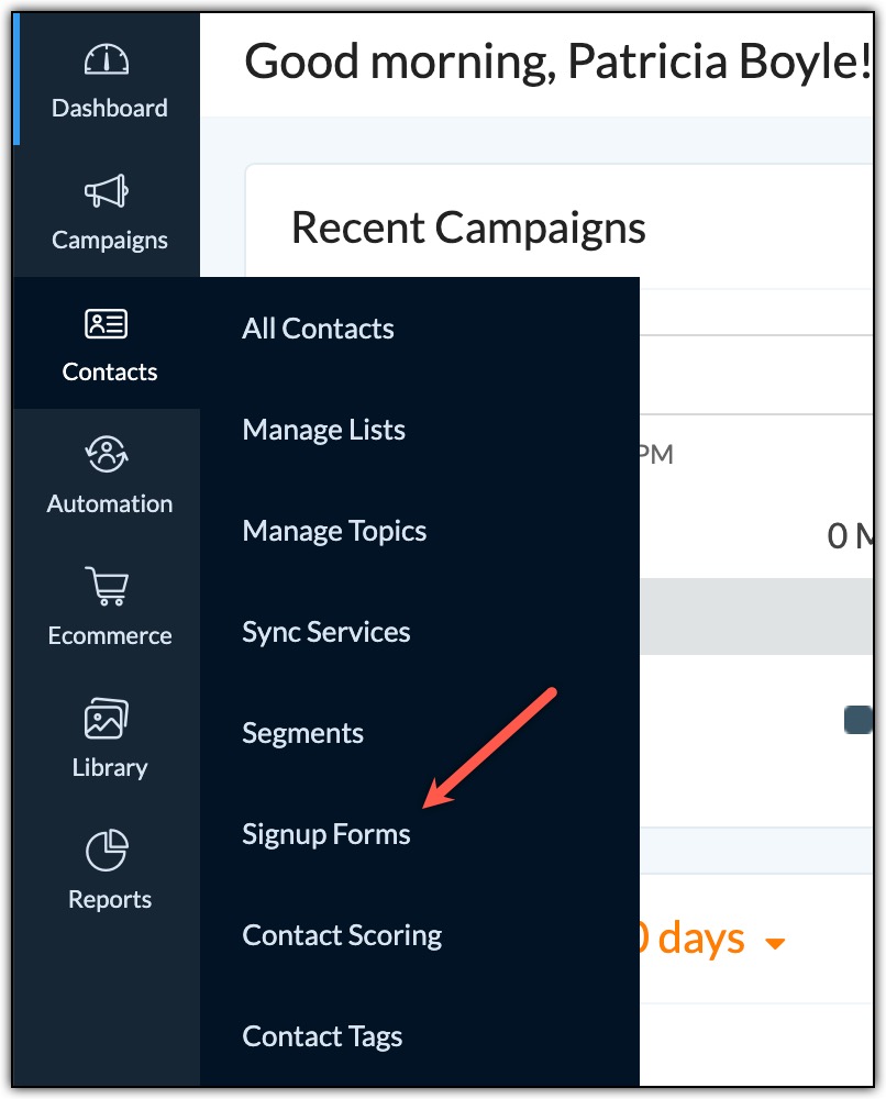 Signup forms