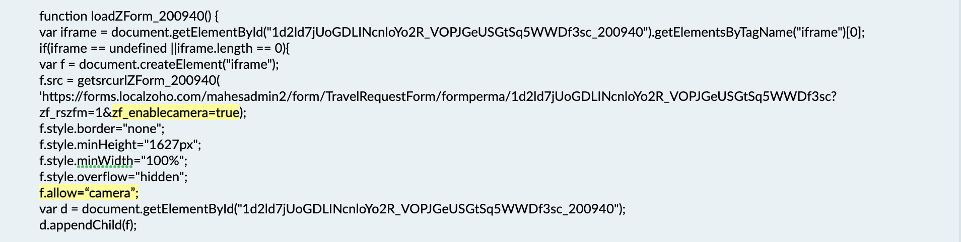 js embed code