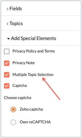 multiple topic selection