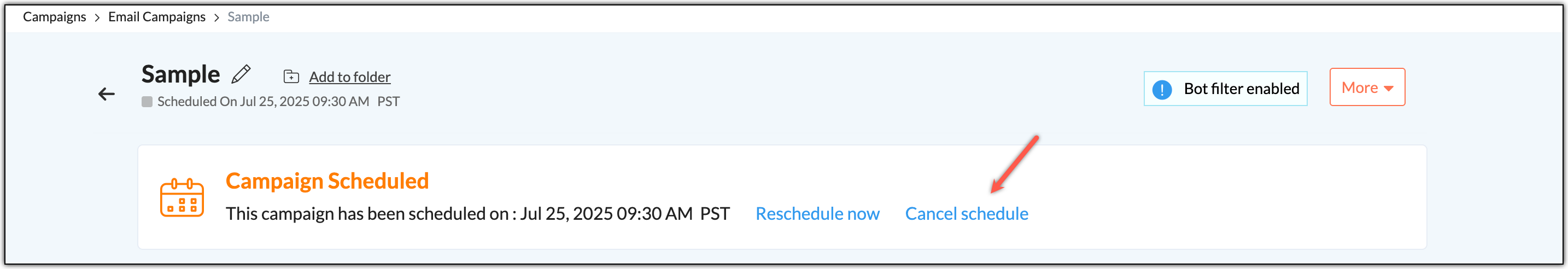 Cancel schedule