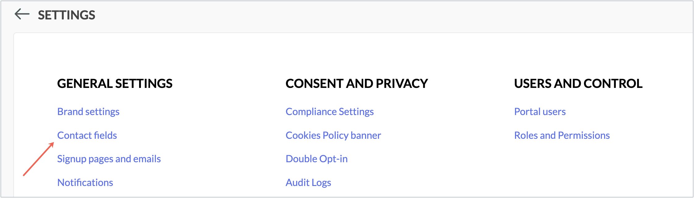 contact fields