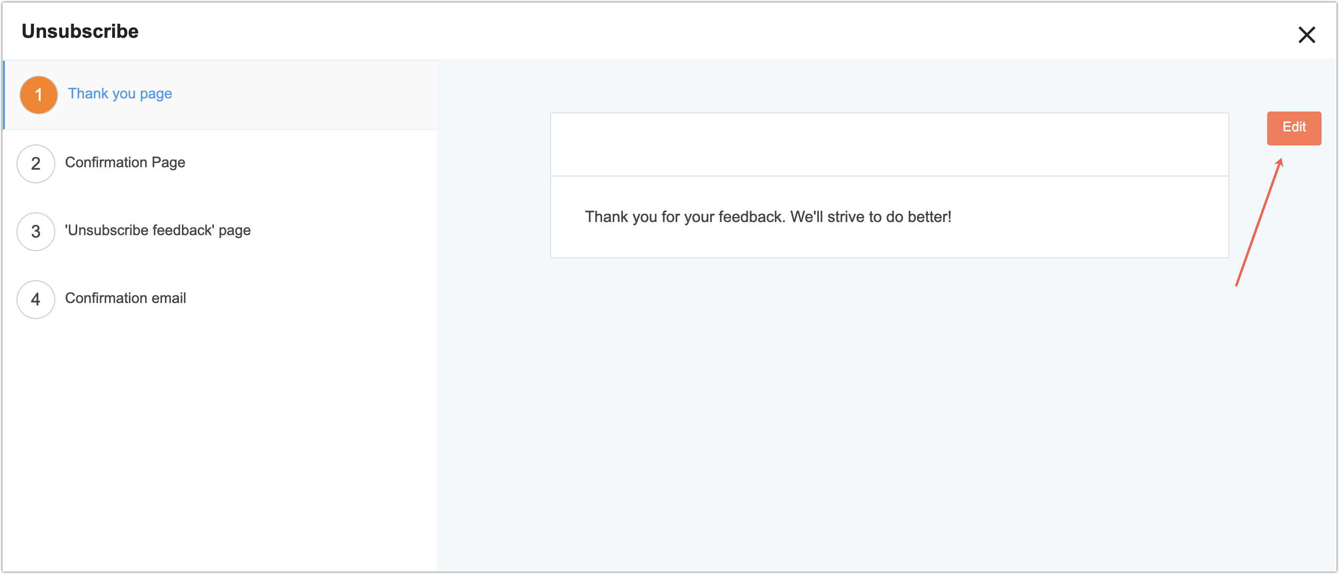 unsubscribe form