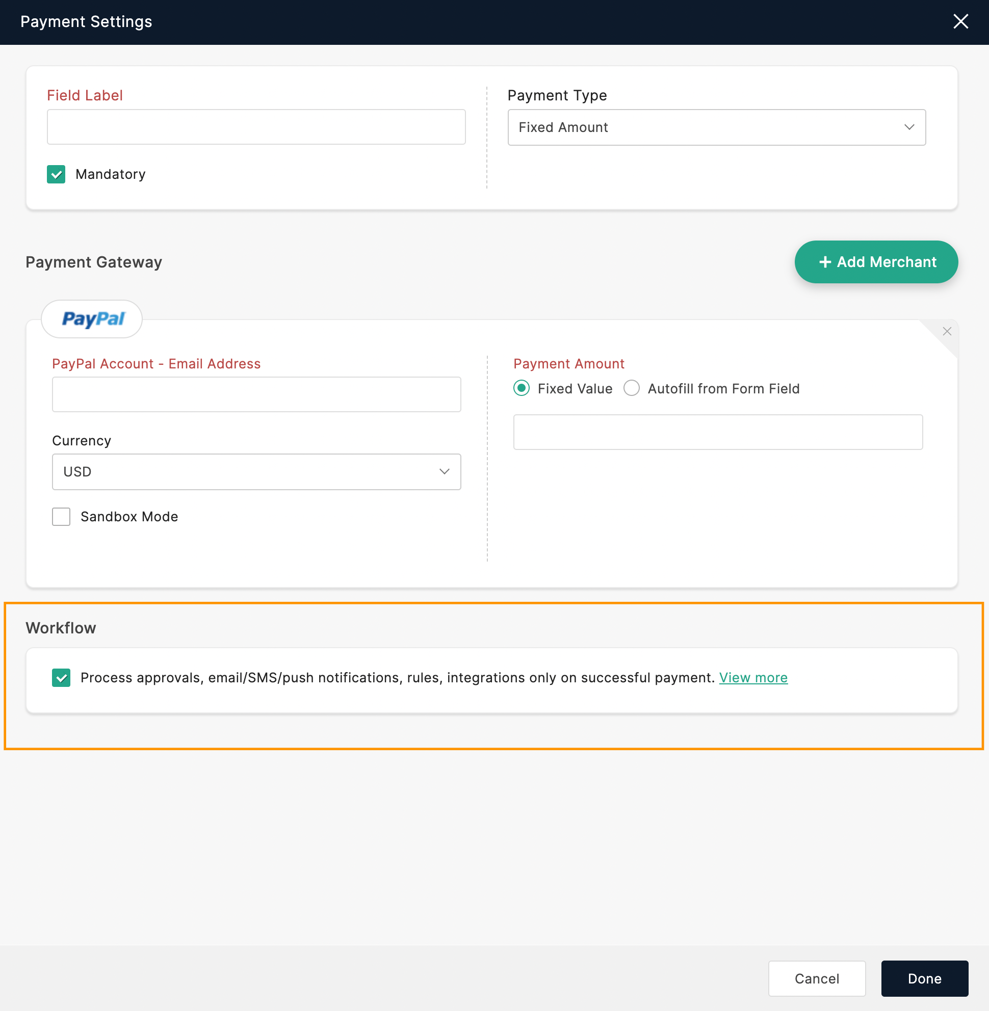 Enable workflow 