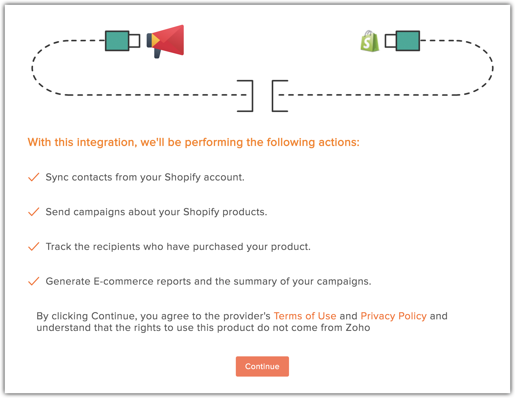 Integrate Shopify account