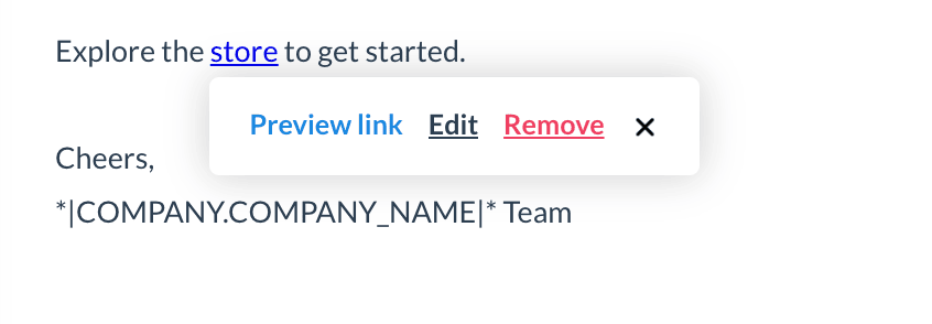 Edit, Remove, or Preview the link