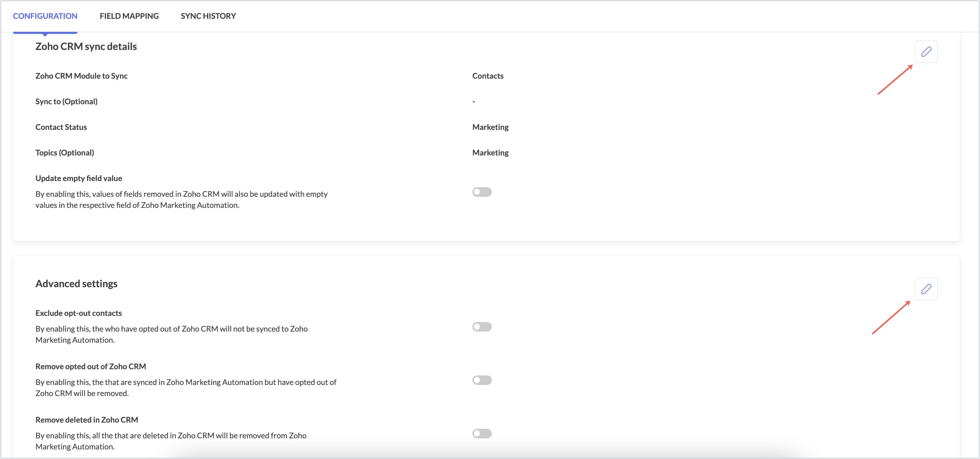 edit configuration
