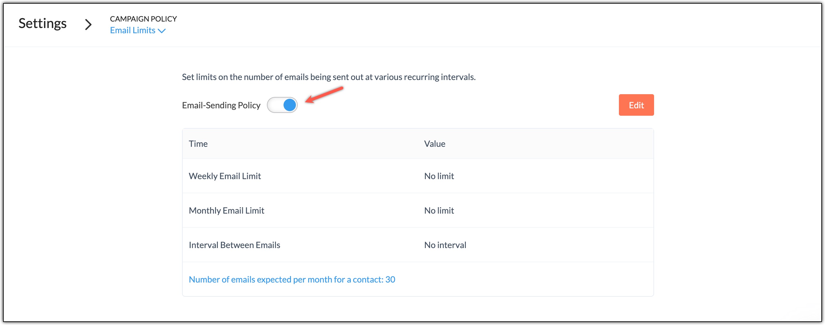 Disable email sending policy