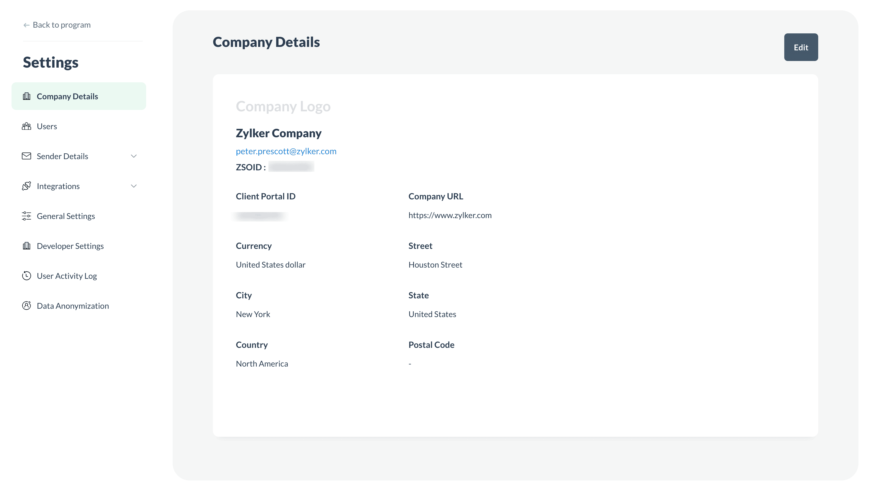 Zoho Thrive - Company details