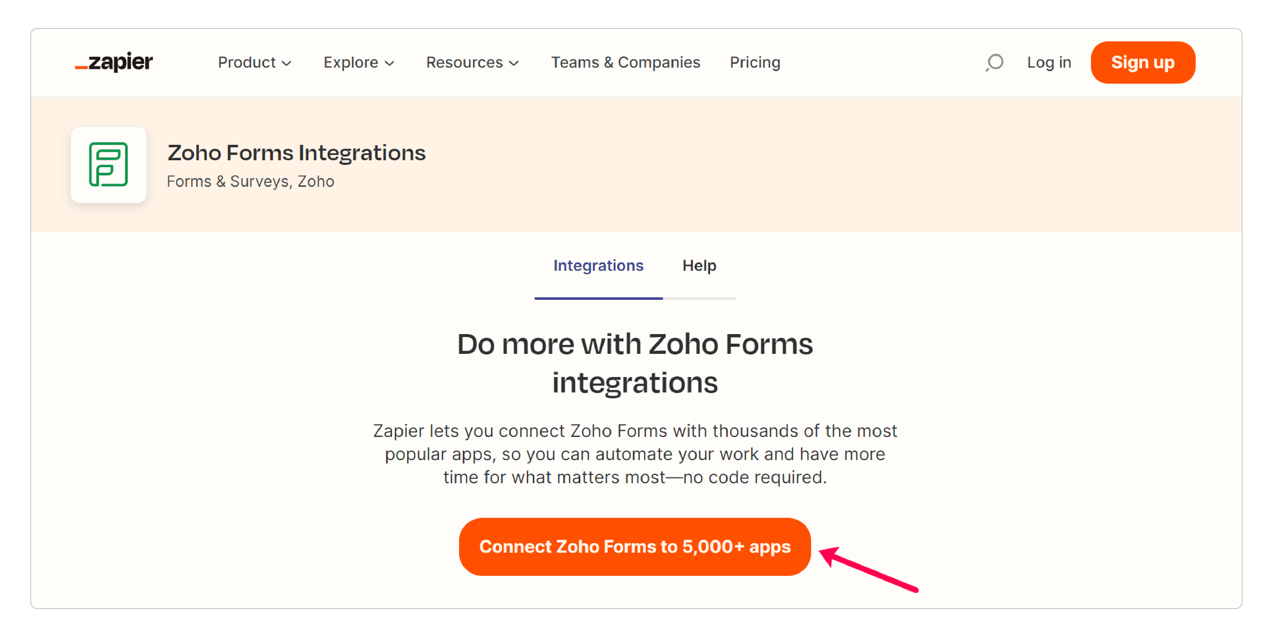 Connect Zoho Forms to apps