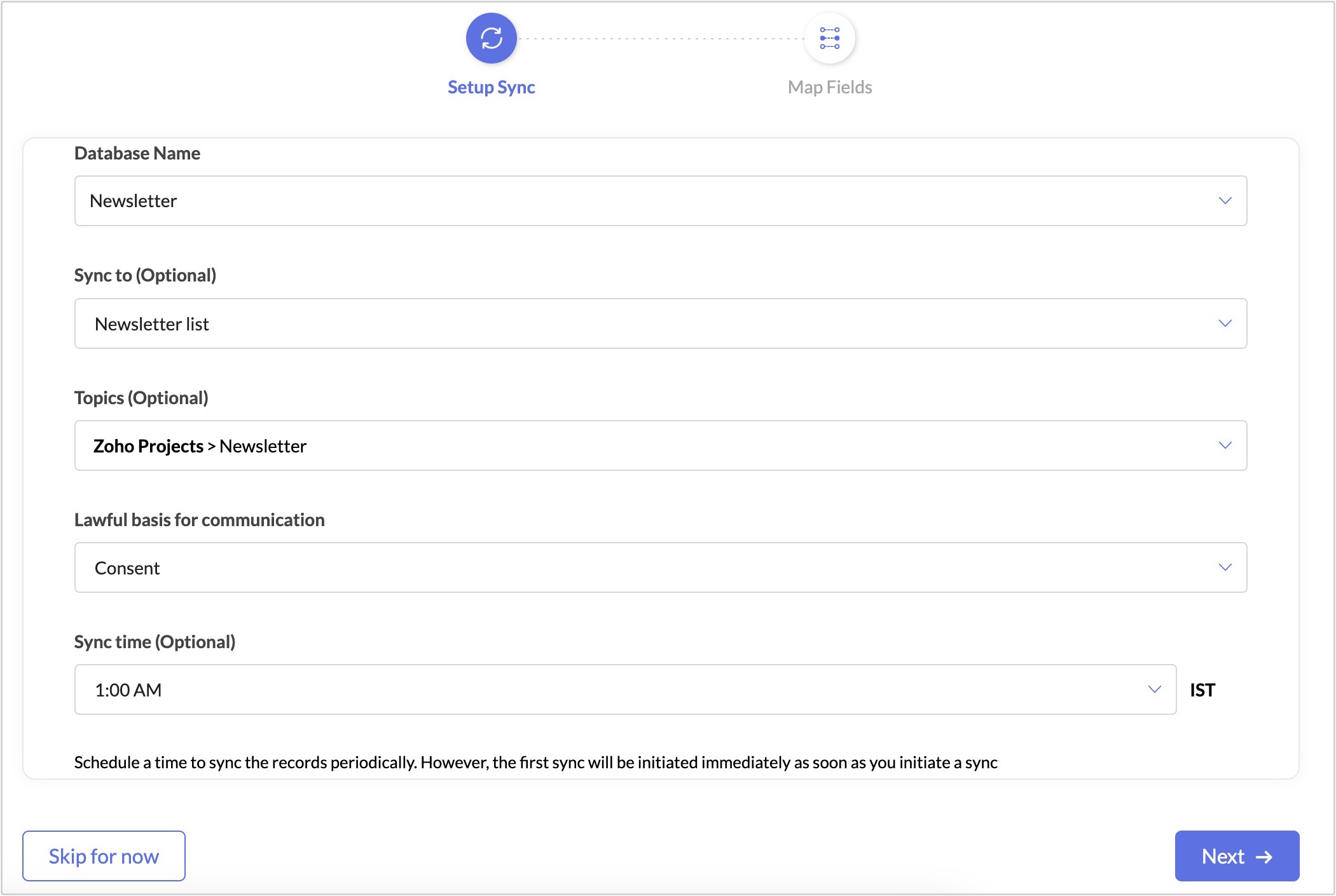 setup sync