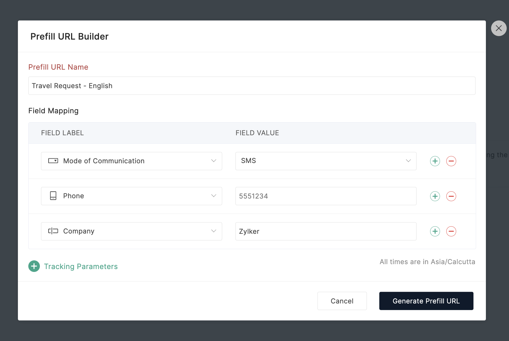 Generate Prefill URL