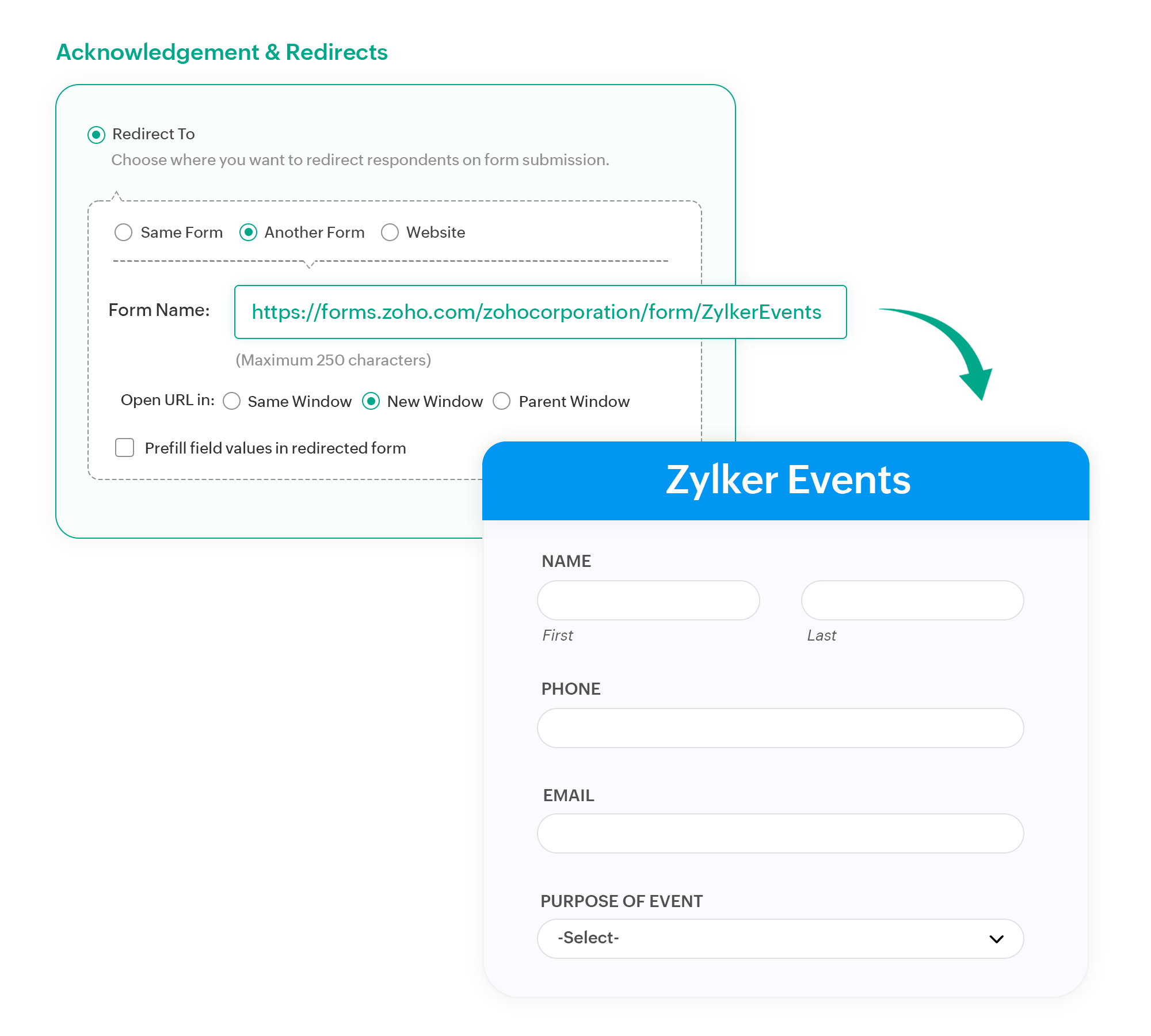 Redirect to another form