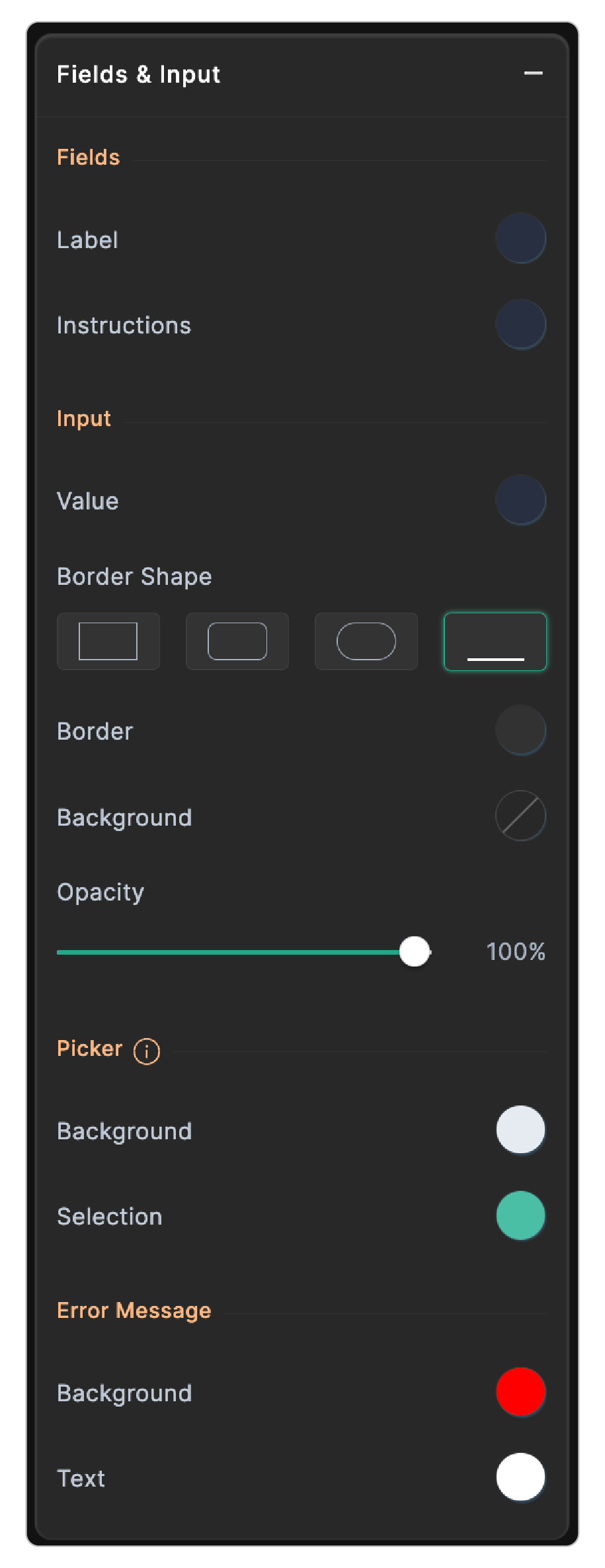 Field and Input Customization