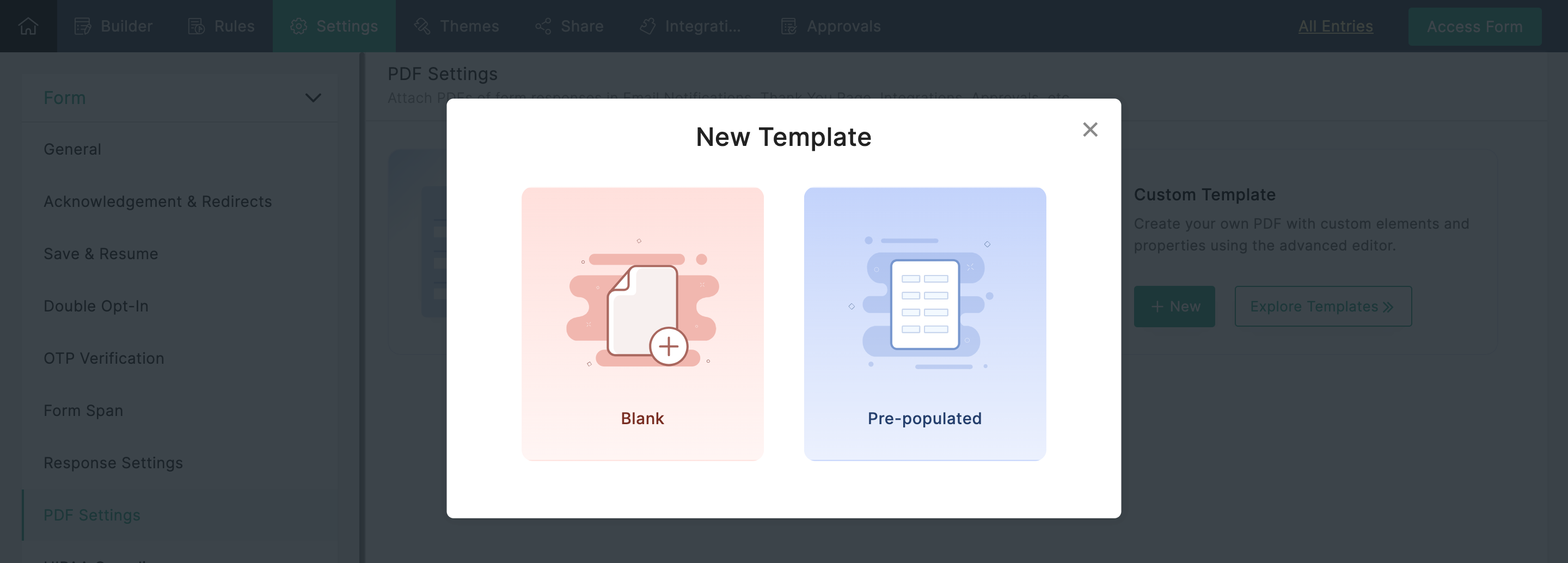Create a new PDF template