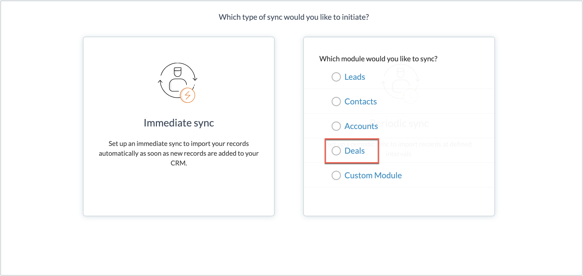 deals module sync