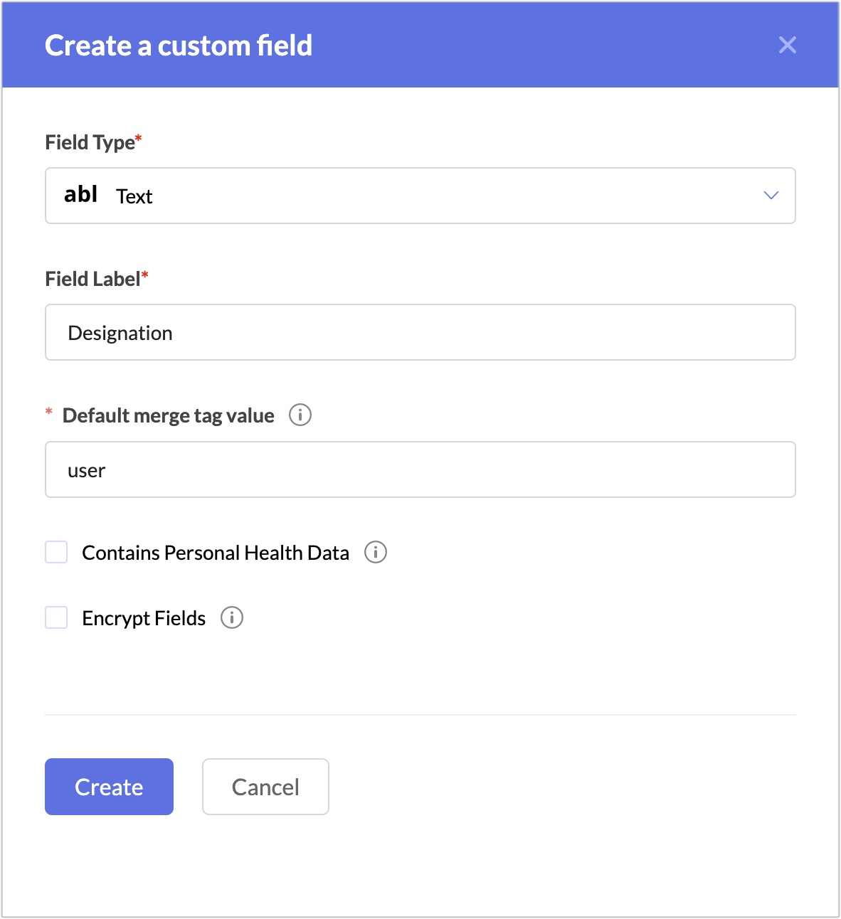 create field