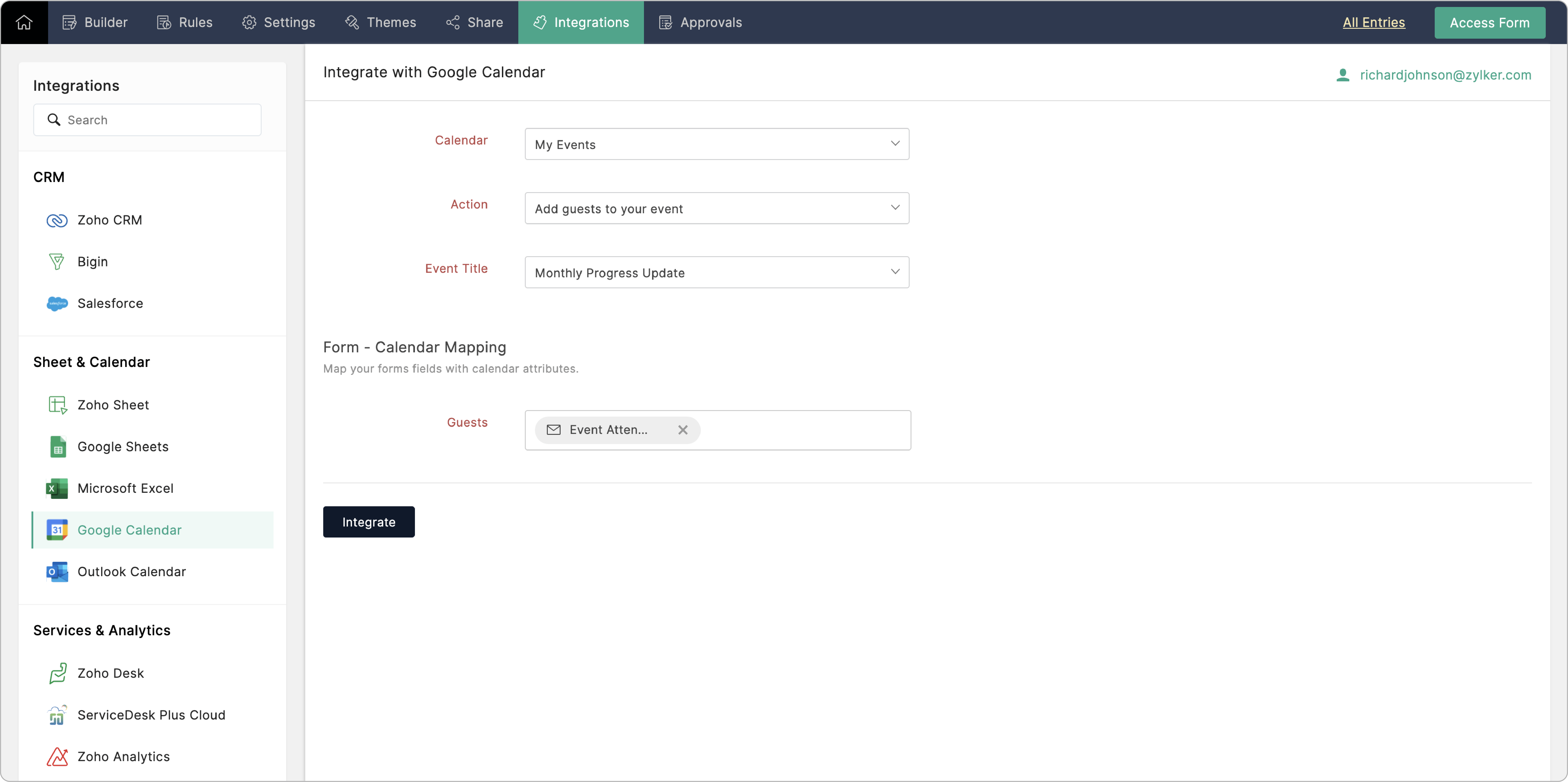 Add Guests to an event in Google Calendar- Integration Set