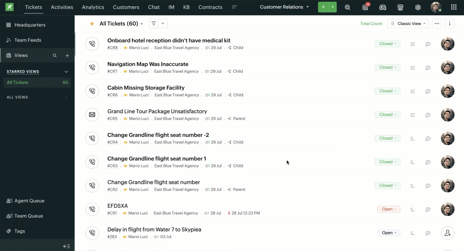 Steps to export data from zoho desk
