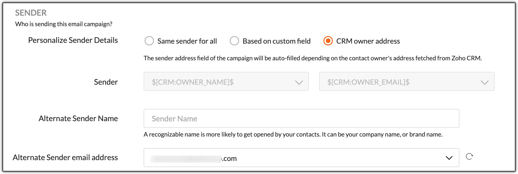 CRM owner address