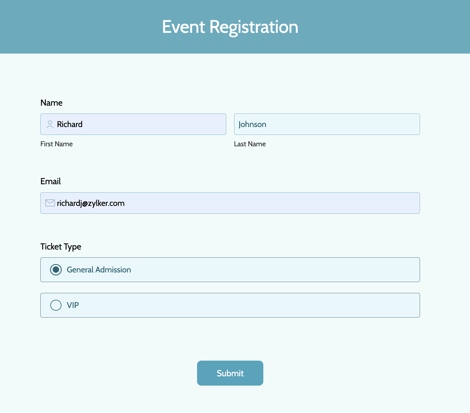 General Admission is selected