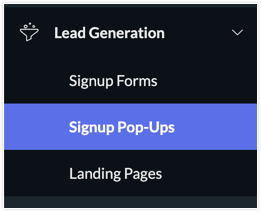 signup popup
