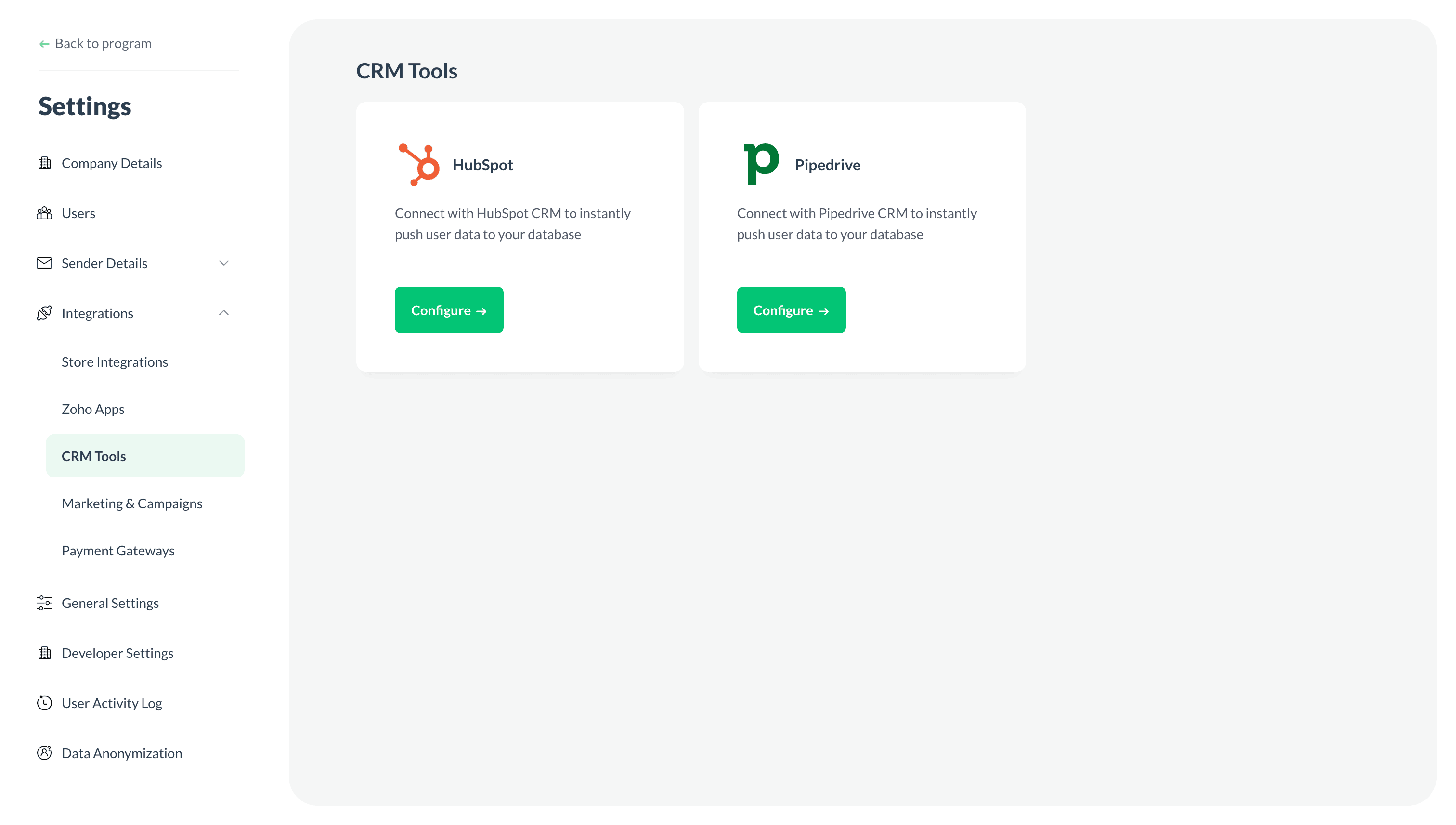 Zoho Thrive - Hubspot and Pipedrive integration