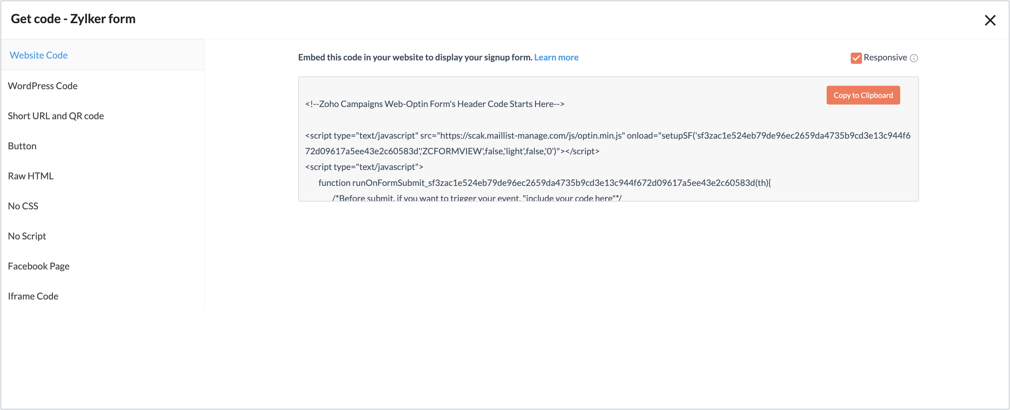get code - web code
