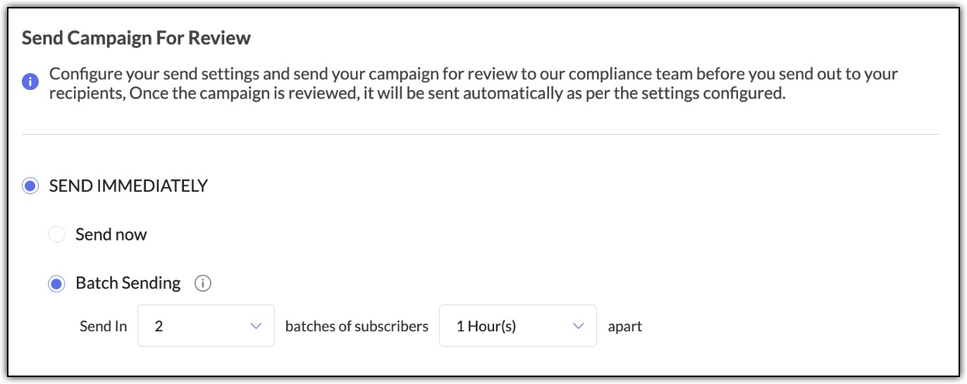 Send campaign for review