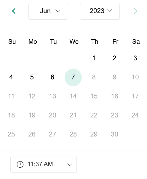 Live Form Calendar