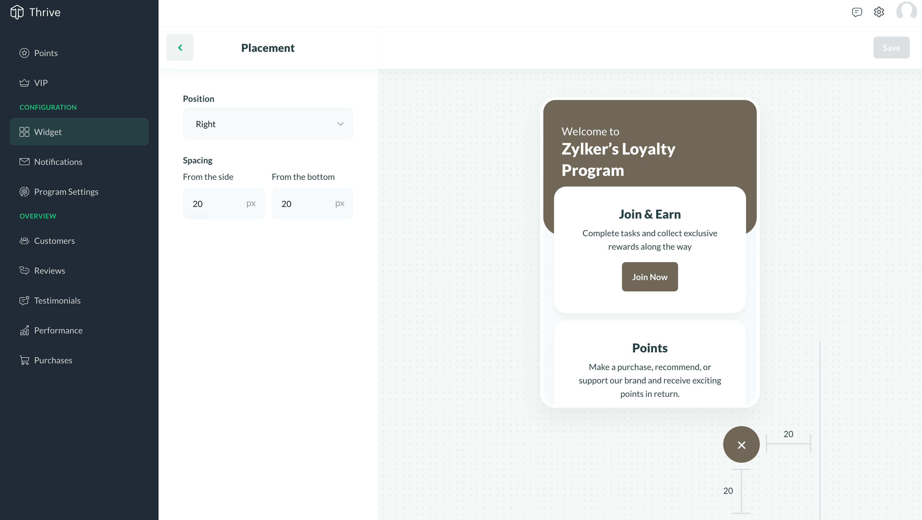 Placement Modification