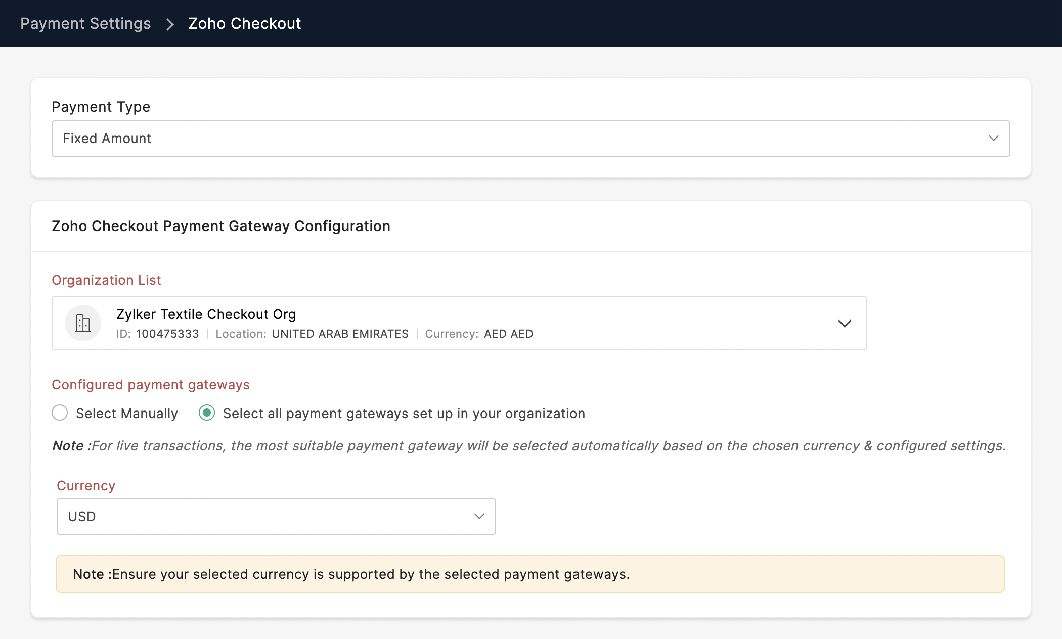 Select all payments