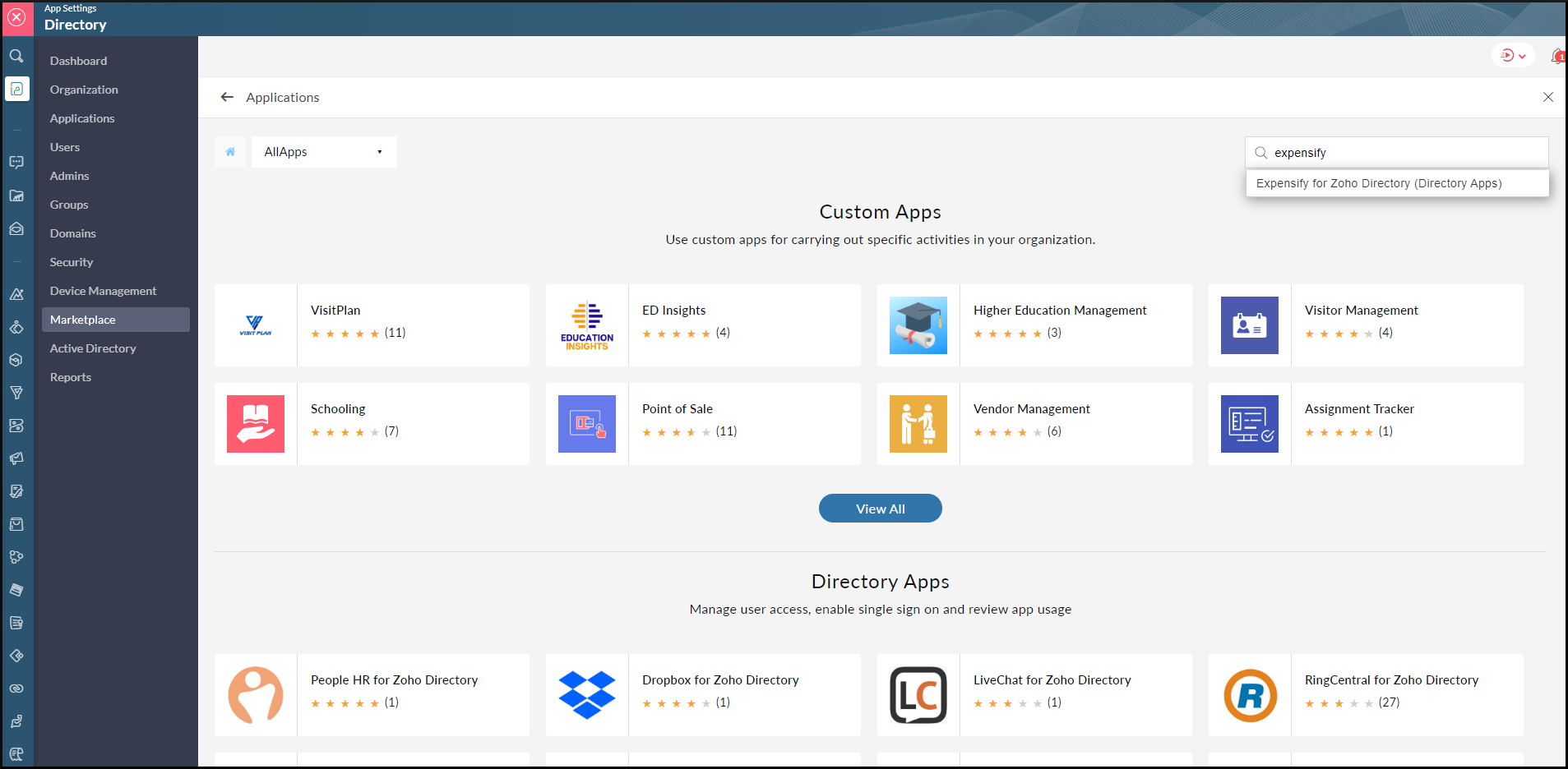 Expensify in Zoho One