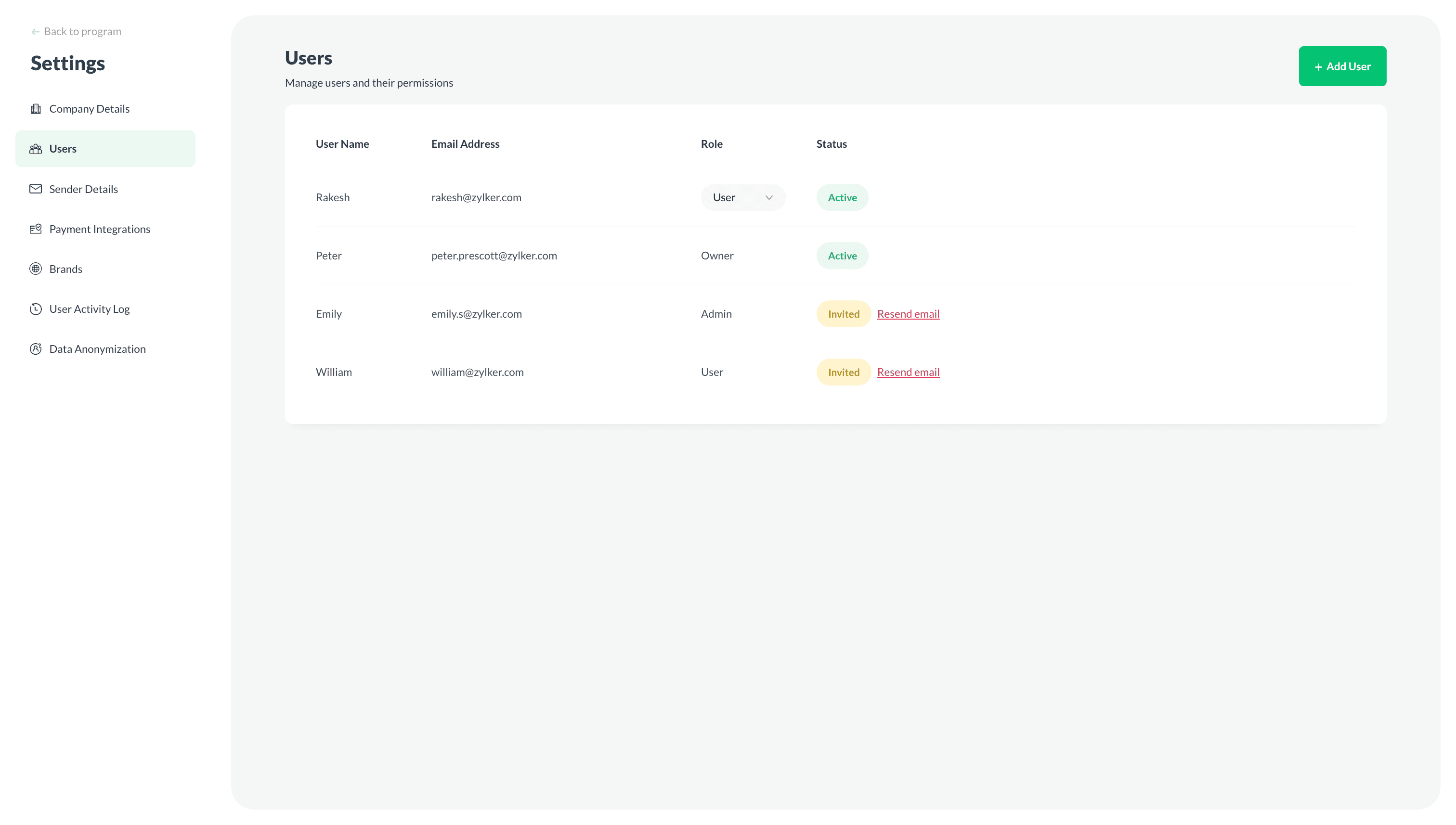 Manage users and their permissions