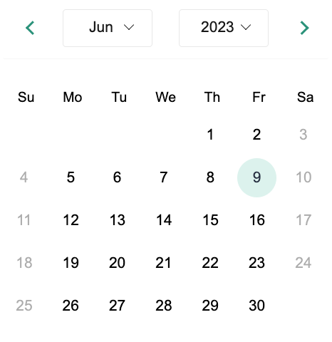 Live form calendar