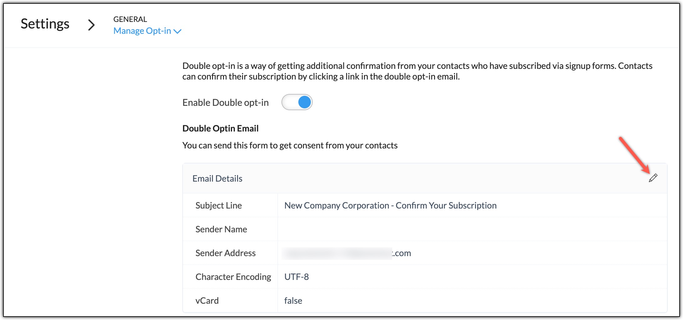 Edit double opt-in email