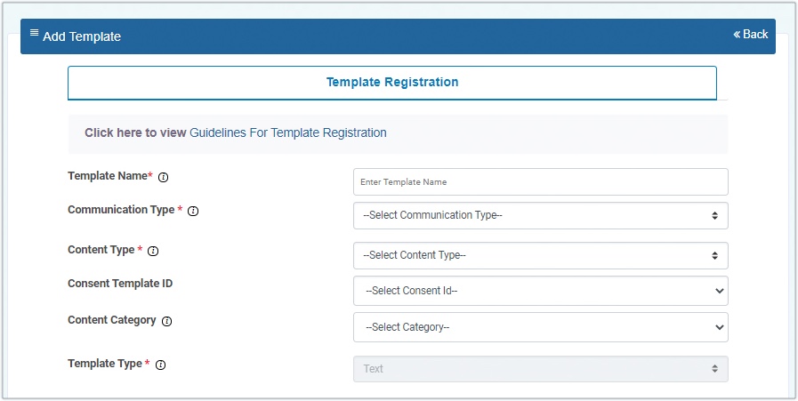 Videocon content template form