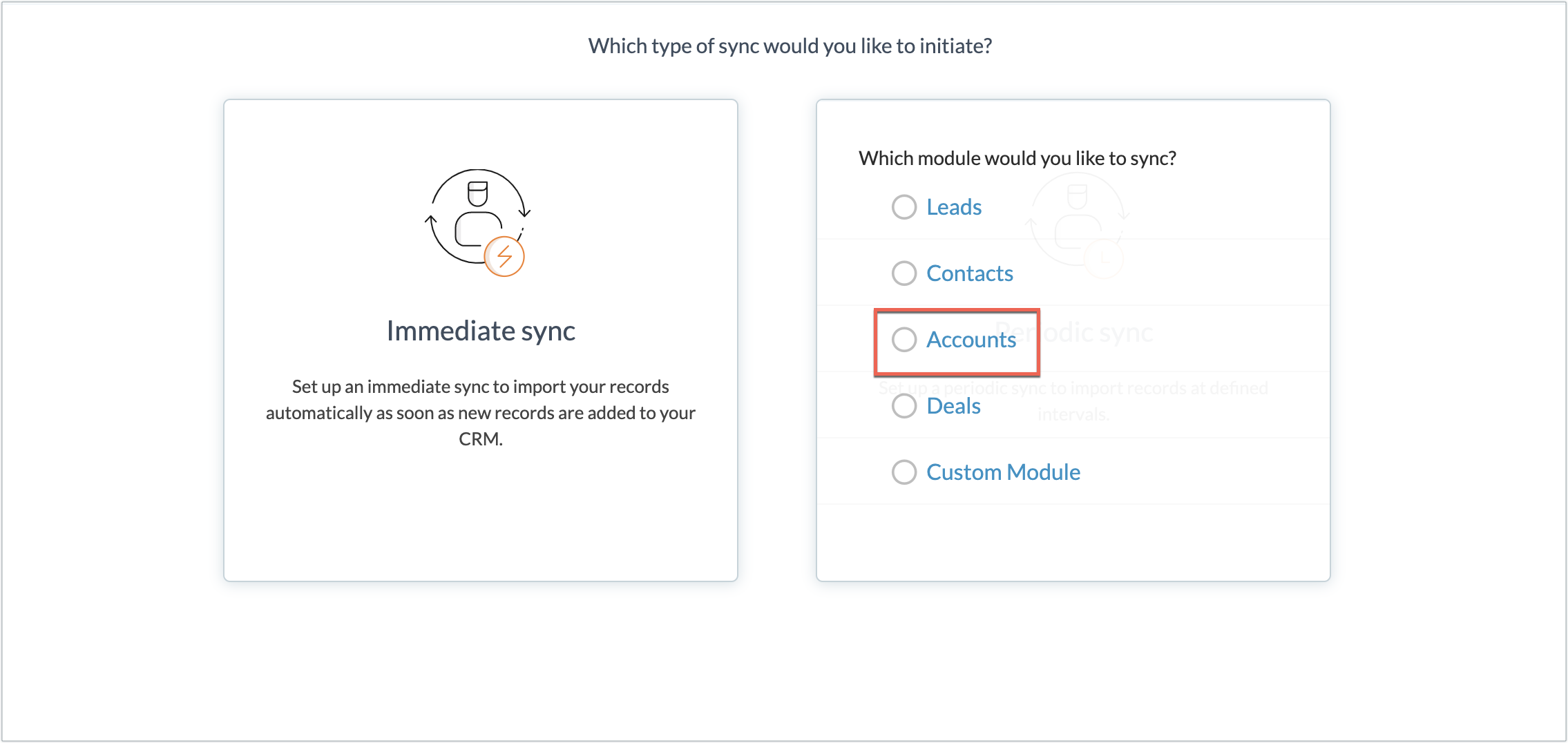accounts module sync