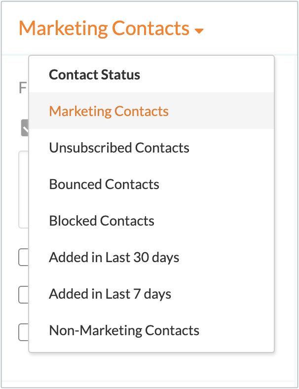 contact status dropdown