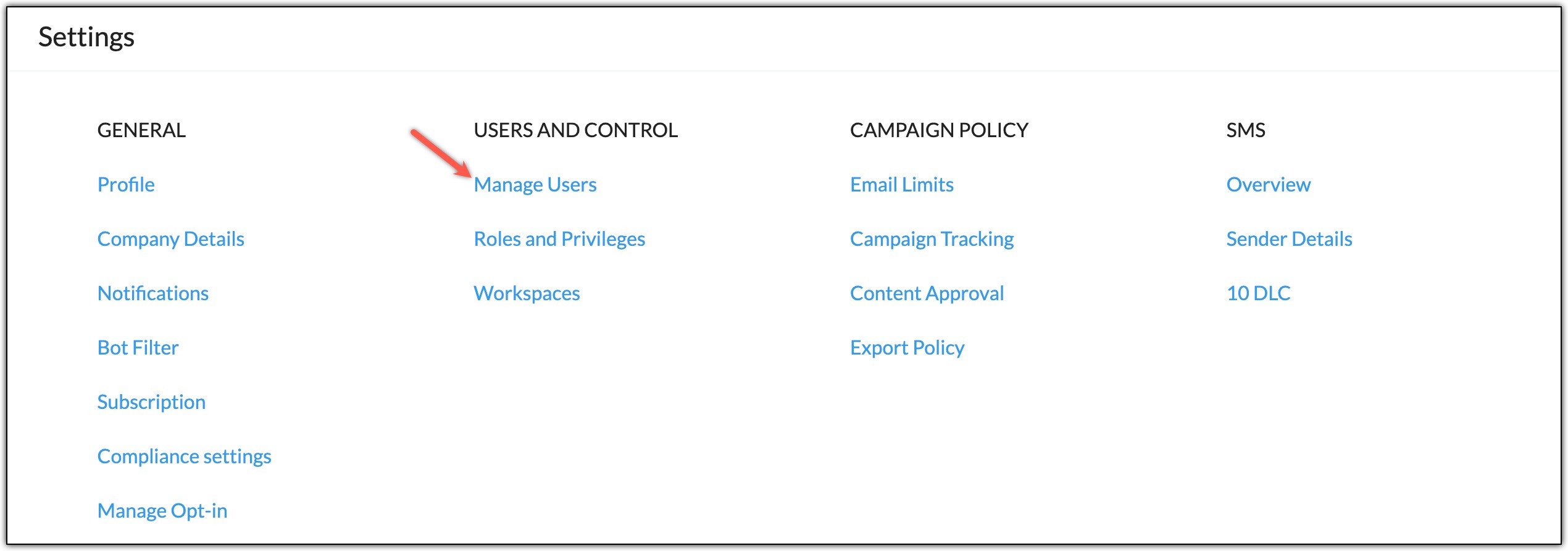 Manage users