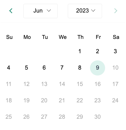 Live form calendar