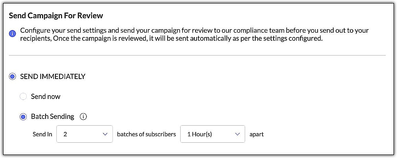 Send campaign for review