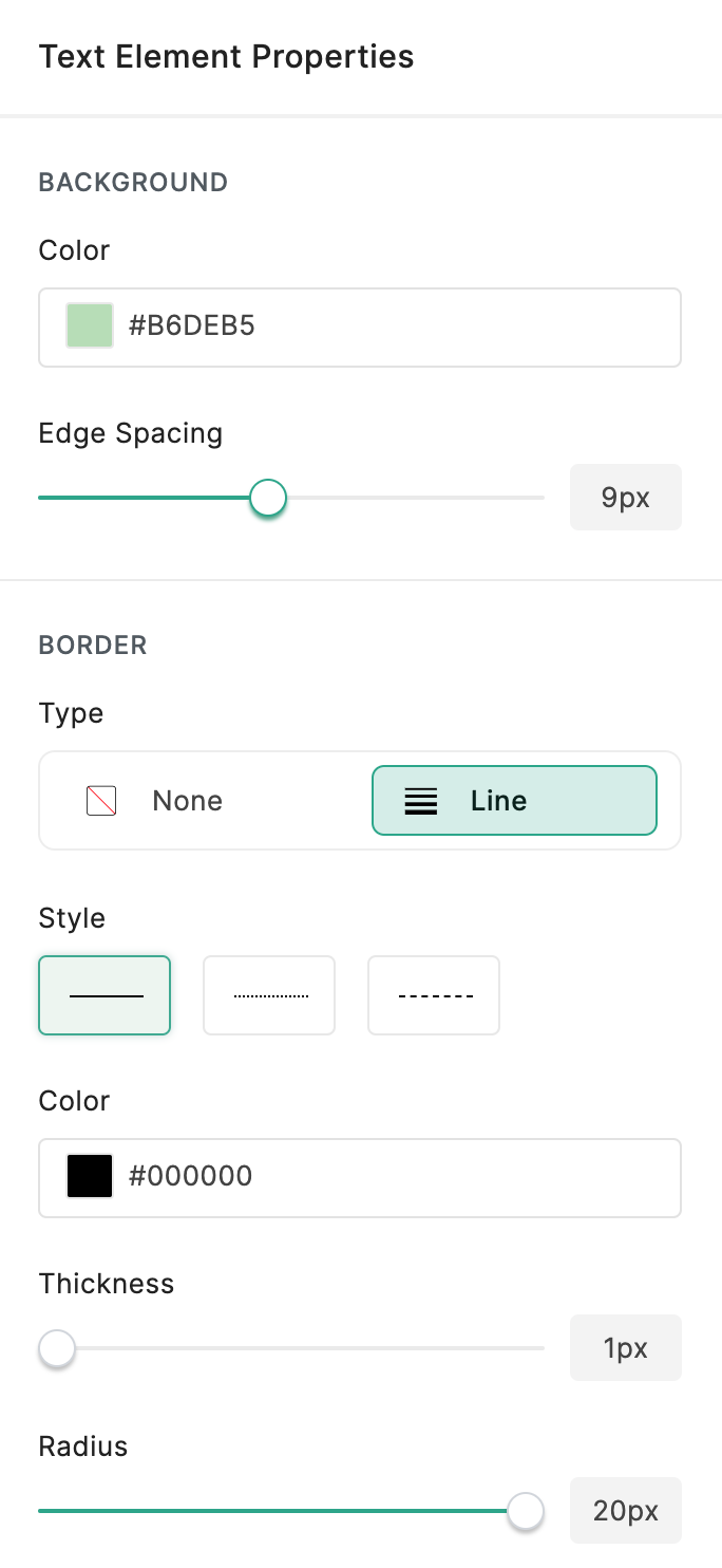 Text Element Properties