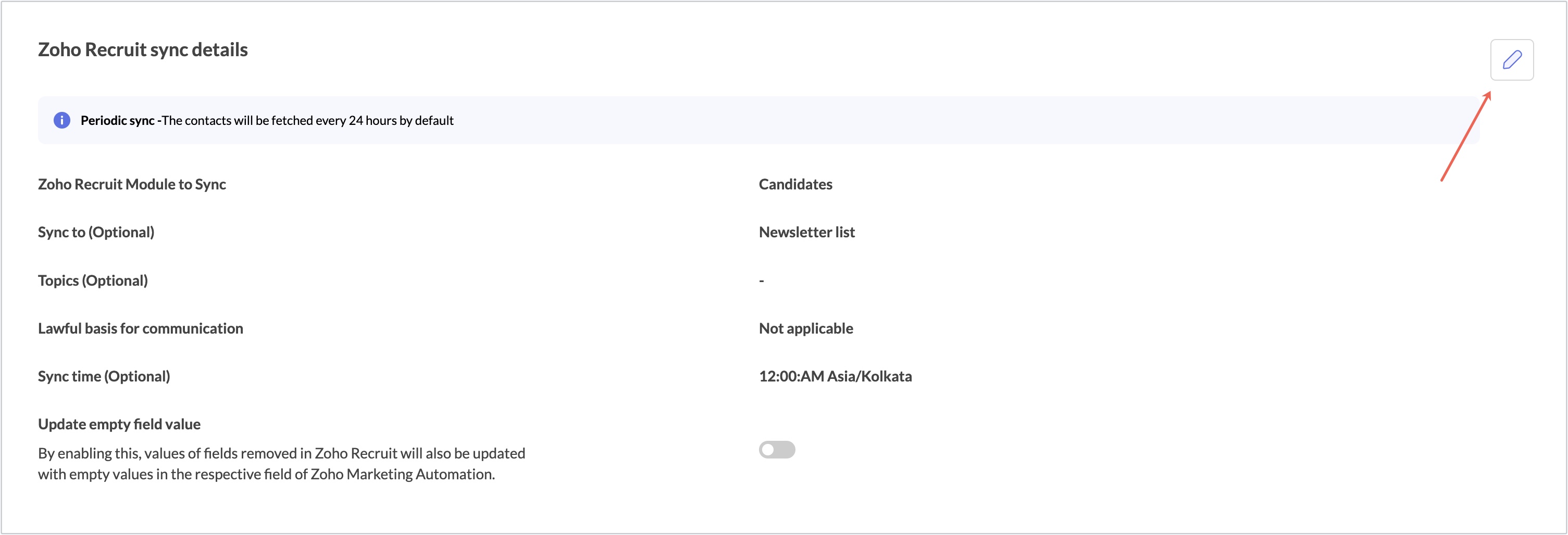 Edit Sync Configuration 