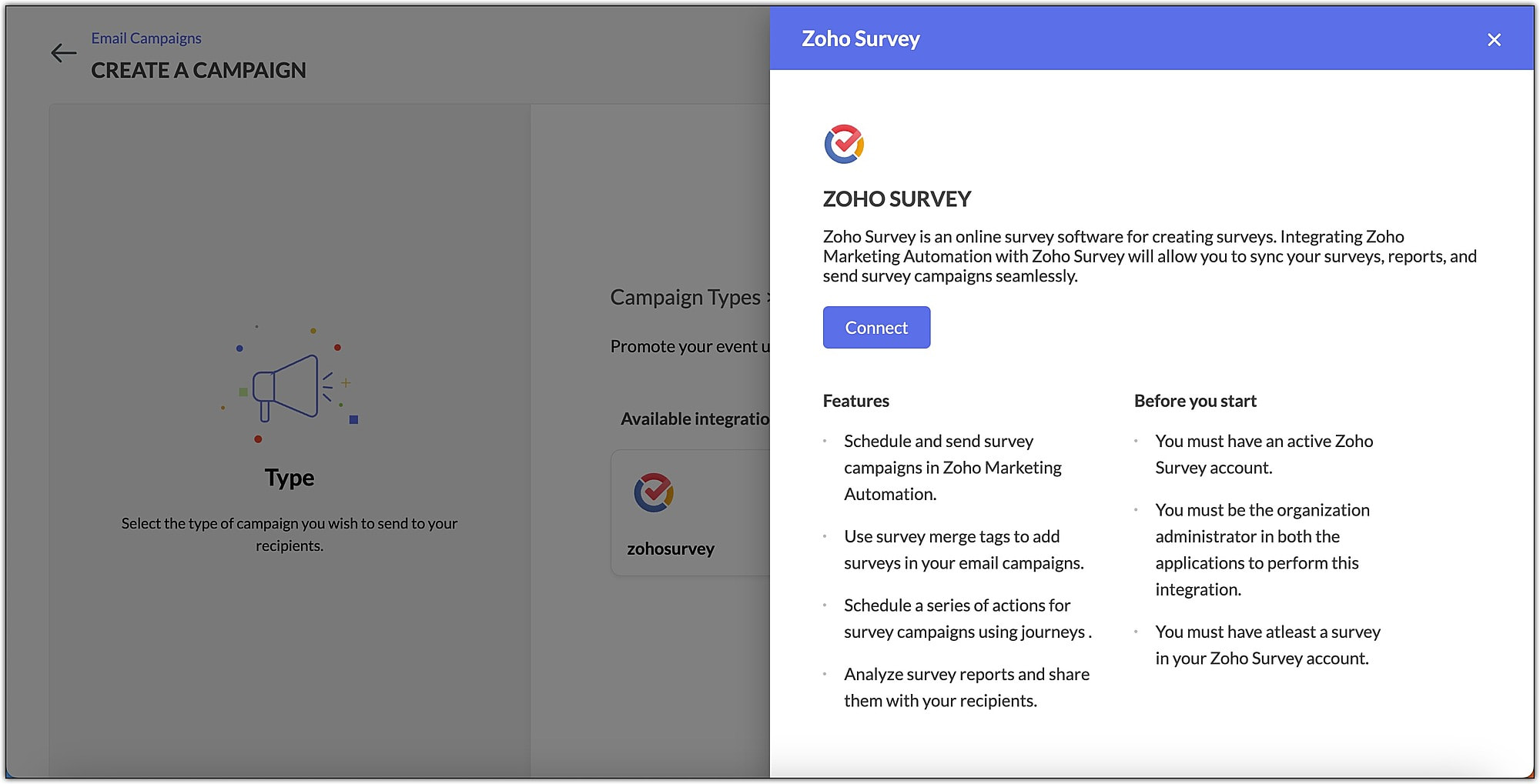 Zoho Surveyの連携