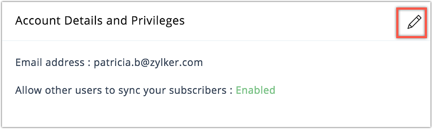 account privileges and details