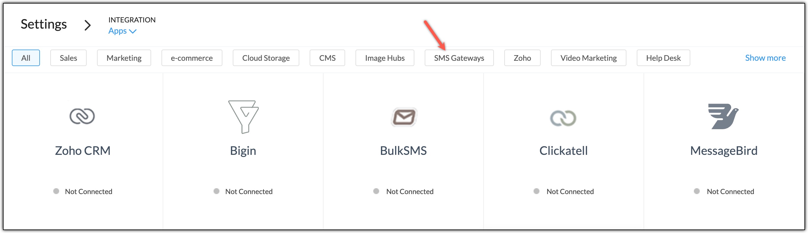 Choose SMS gateways