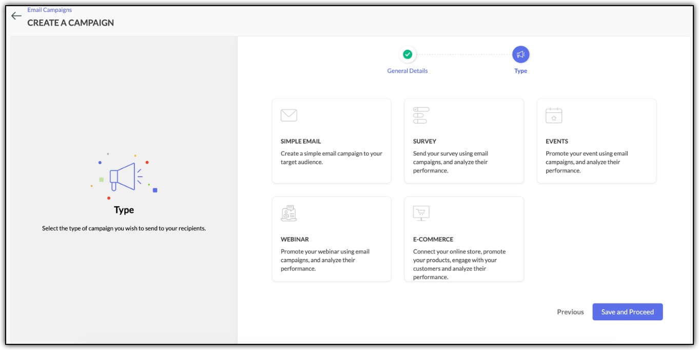 Choose an email campaign