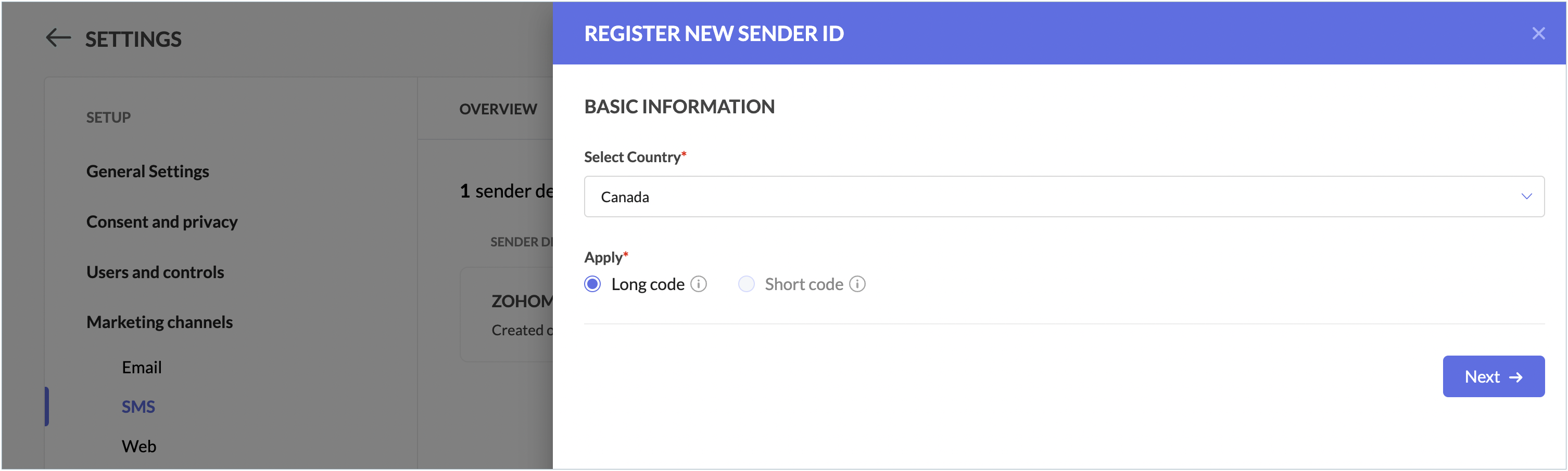 apply long code