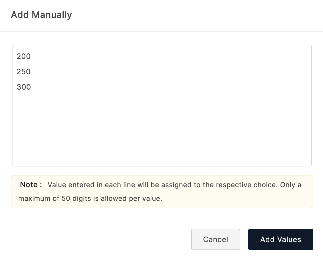 Import assign values