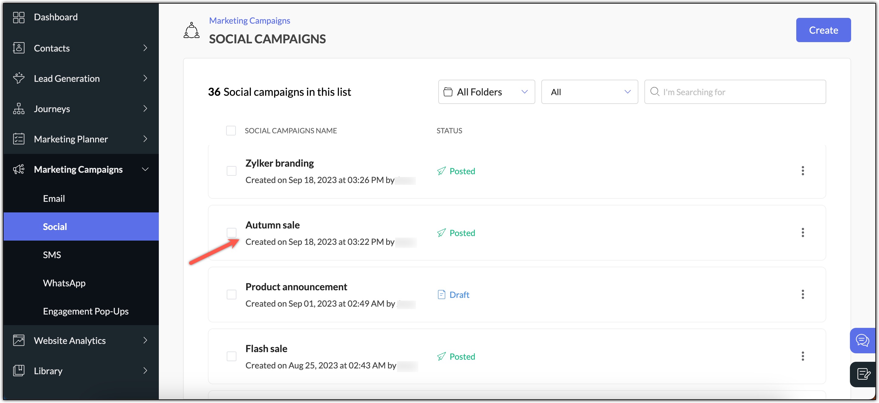 Select campaign
